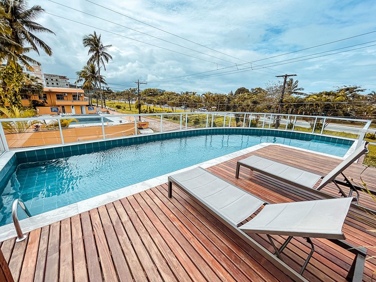 Apto à poucos passos da praia e Vista Mar-Toninhas